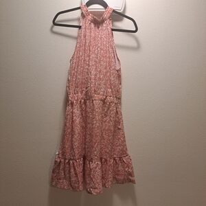 Floral Pink Halter Kids Dress